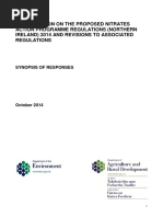 Northern Ireland synopsis of responses to nitrates action plan for 2015 to 2018