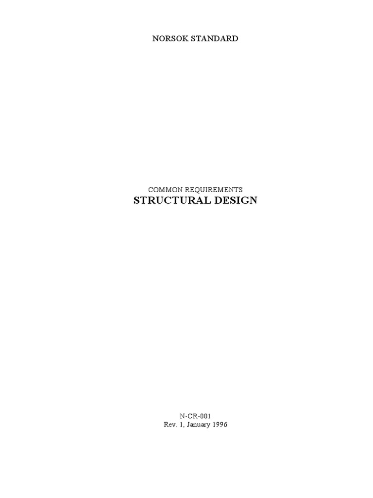 N-CR-001 1st 1996 Common Requirements - Structural Design PDF | PDF ...