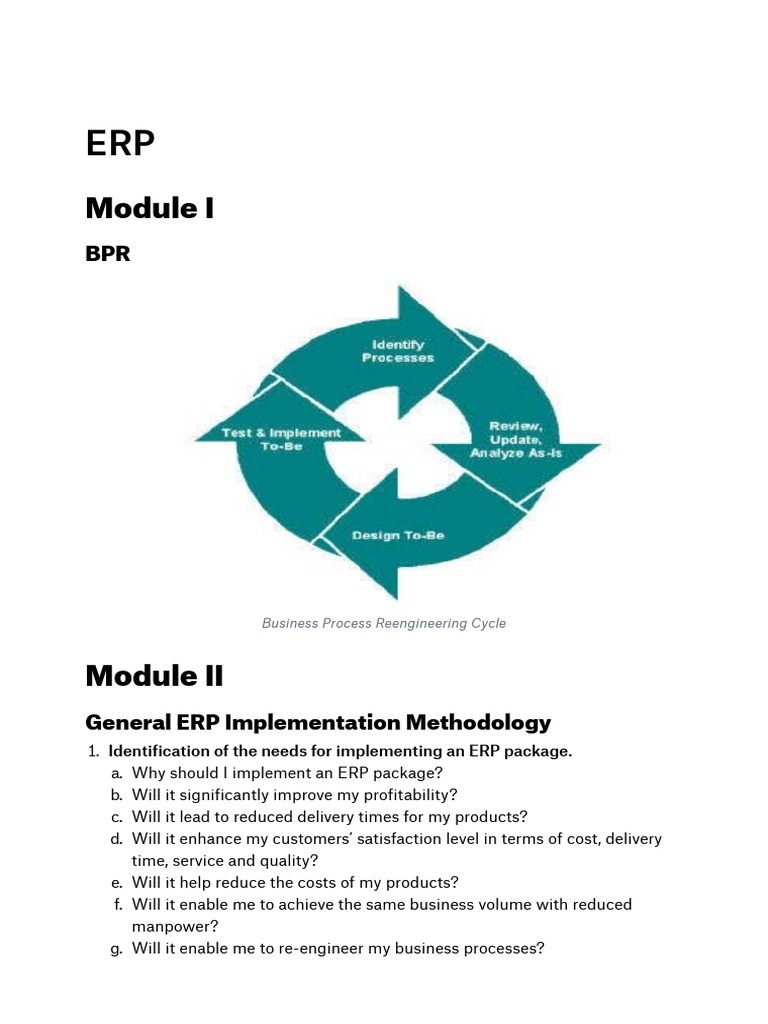 Business Process Reengineering Cycle | PDF | Customer Relationship ...