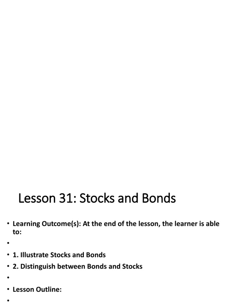 Presentation of MATHEMATICS PDF Bonds (Finance) Stocks