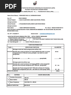 Format Claim Petugas Pru 14 Terkini Pdf