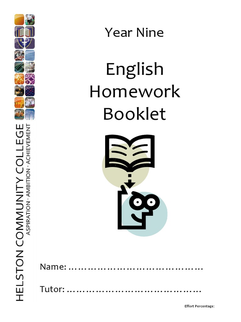 Y9 English Homework Book Sept 17 | PDF | Part Of Speech | Noun