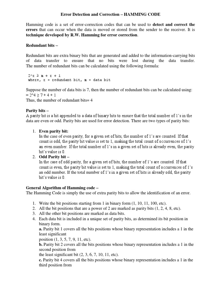 Error Detection and Correction | PDF | Error Detection And Correction ...