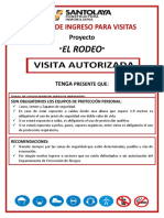 Tarjeta de Ingreso de Visitas Constructora Santolaya Limitada.