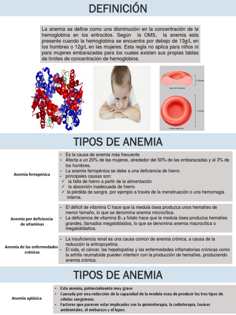 Tipos y Clasificación de Anemia según OMS | PDF | Anemia | Glóbulo rojo