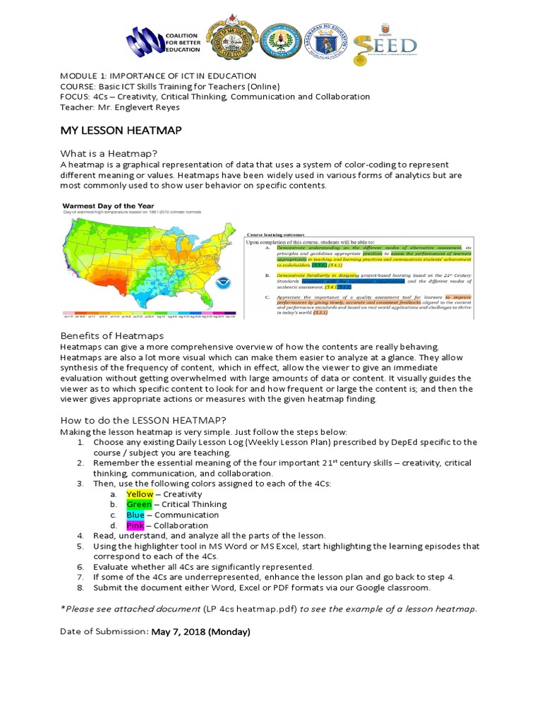 My Lesson Heatmap: What Is A Heatmap? | PDF