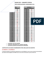 Eaoear 2016 - Gabarito Oficial - Engenharia Civil PDF