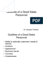 Qualities of A Good Sales Personnel: Dr. Sanjeev Prashar