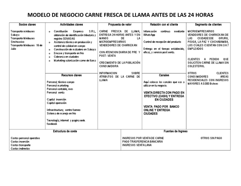 Modelo CanvaS | PDF | Marketing | Transporte