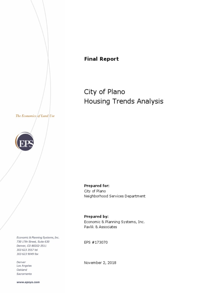 City of Plano, Texas, Housing Trends Analysis PDF Affordable
