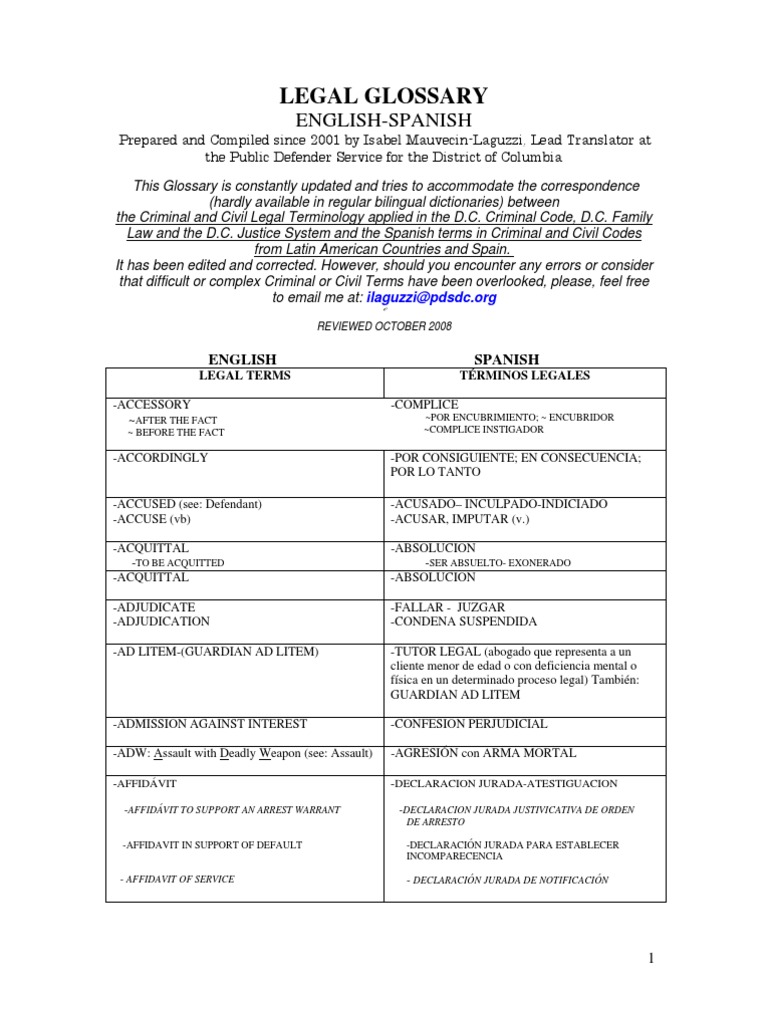 Legal Glossarycriminal and Civil Terms(Englishspanish)08 Certiorari