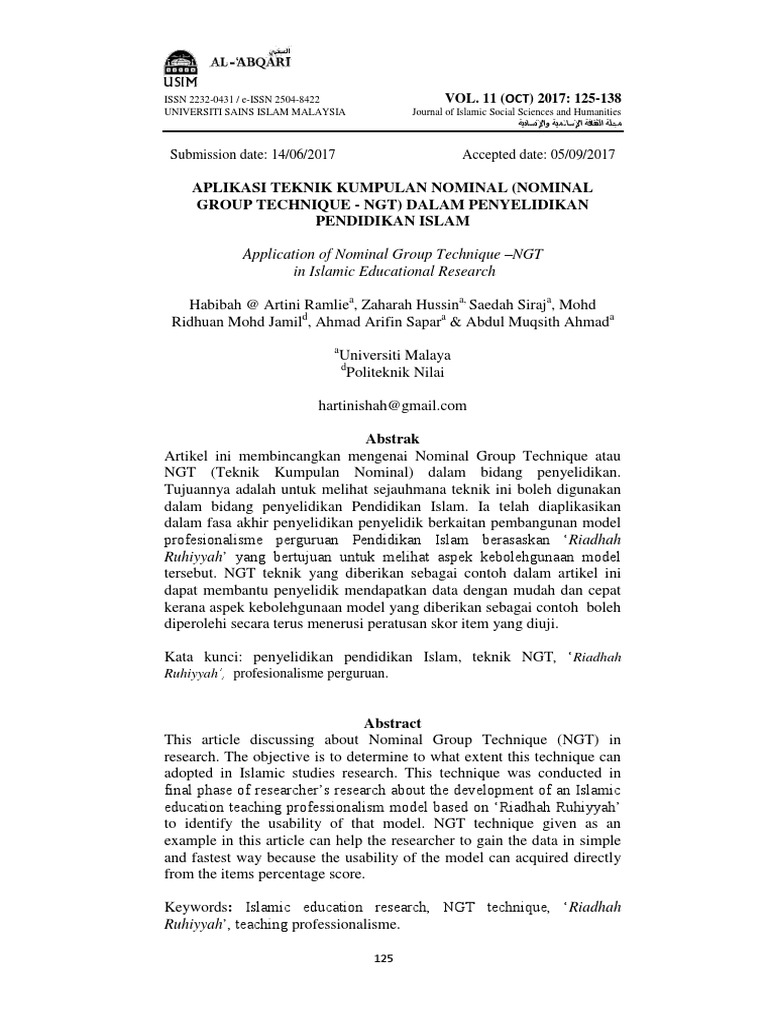Ab V11 9 125 138 Kumpulan Nominal Habibah Pdf