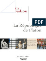 Platon, La République de Platon Alain Badiou Fayard 2012