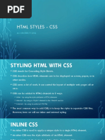 HTML Styles - CSS: Ms. Kristeen P. Ong