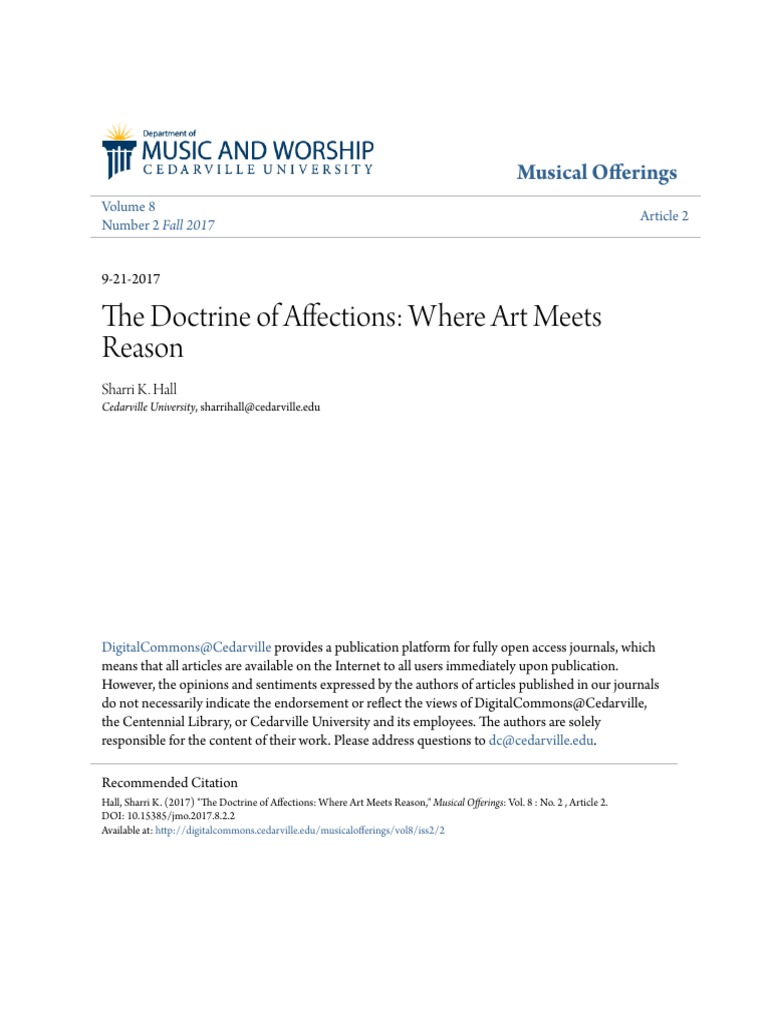 The Doctrine of Affections | PDF | Mode (Music) | Music Theory