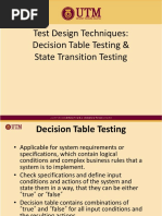 UTM Decision Table