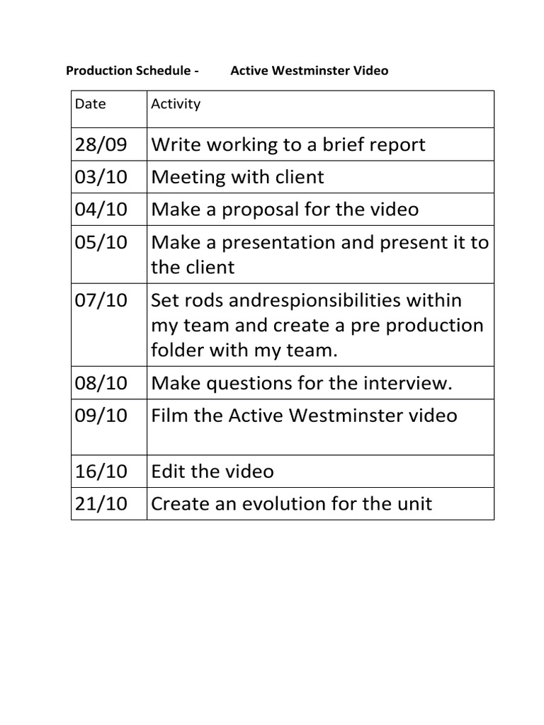 Production Schedule | PDF | Computers | Technology & Engineering