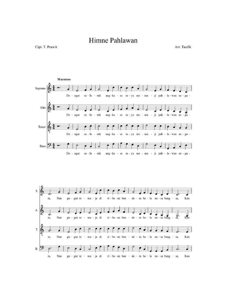 Mengheningkan Cipta Notasi 3 Suara | PDF