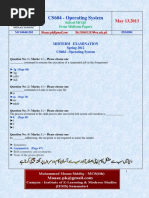 CS604 Operating Systems 2012 Mid Term Past Papers Mcqs Solved With References by Moaaz