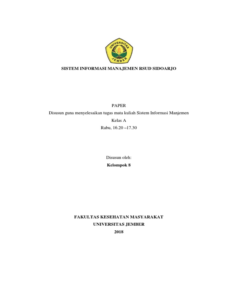 Sistem Informasi Manajemen Rsud Sidoarjo