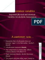 Fermentation Variables: Important Physical and Chemical Variables For Alcoholic Fermentation