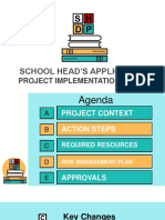 School Head'S Application: Project Implementation Paper