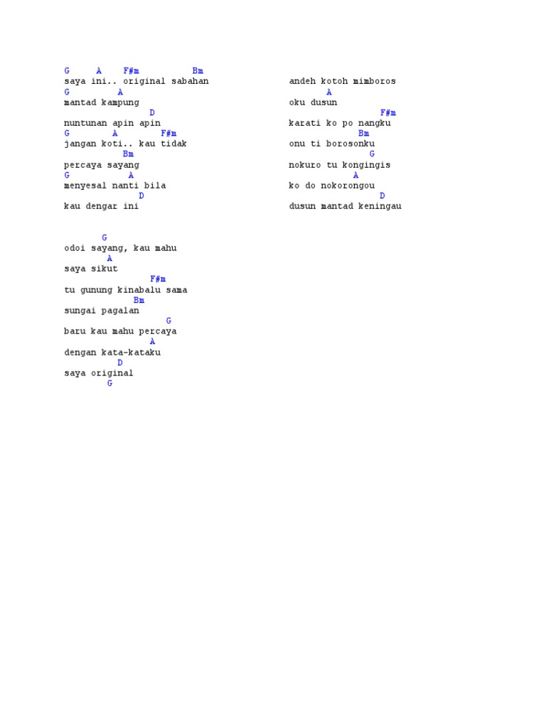 Original Sabahan Pdf
