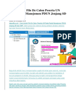 Cara Unduh File DZ Calon Peserta UN Pada Portal Manejemen PDUN Jenjang SD Dan SMP