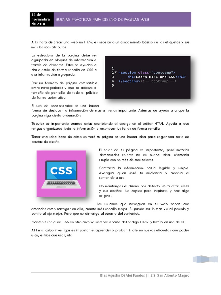 Guía básica de HTML y diseño web | PDF | HTML | Hojas de estilo en cascada