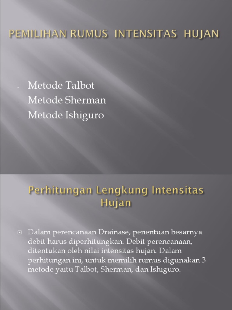 Rumus Intensitas Curah Hujan | PDF