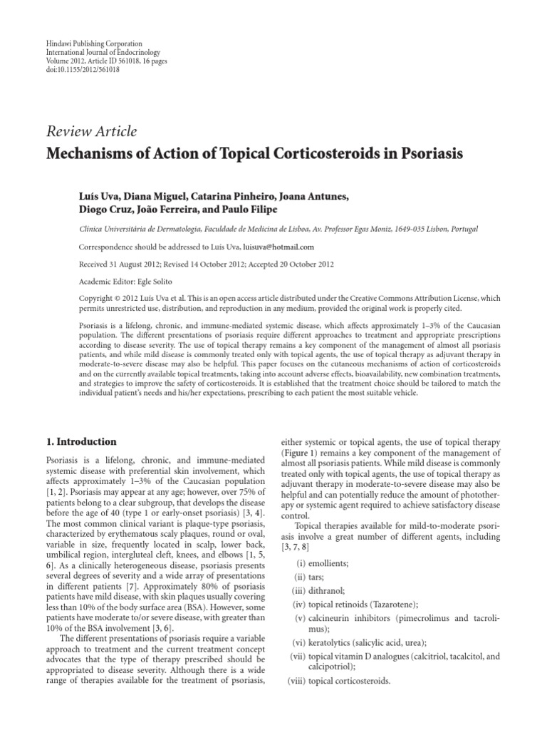 Review Article: Mechanisms of Action of Topical Corticosteroids in ...