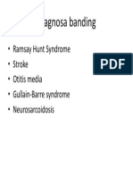 Diagnosa Banding: - Ramsay Hunt Syndrome - Stroke - Otitis Media - Gullain-Barre Syndrome - Neurosarcoidosis