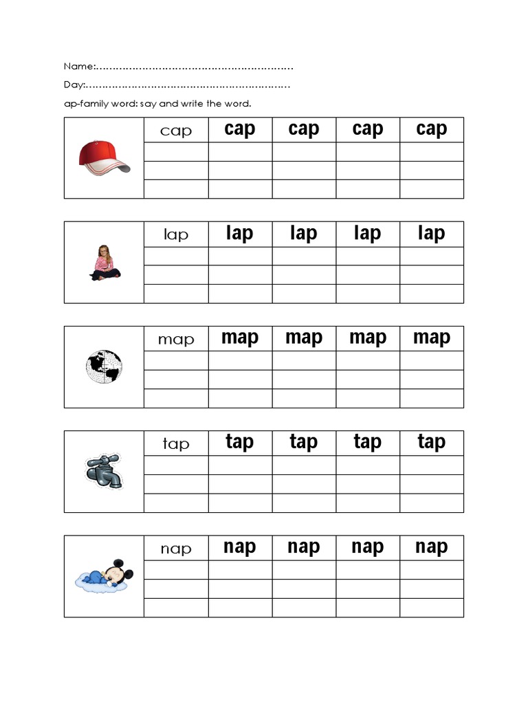 AP Family Words Practice Worksheet | PDF