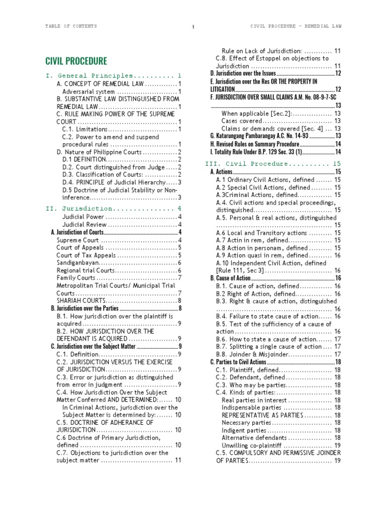 Civil Procedure Overview and Principles | PDF | Lawsuit | Pleading