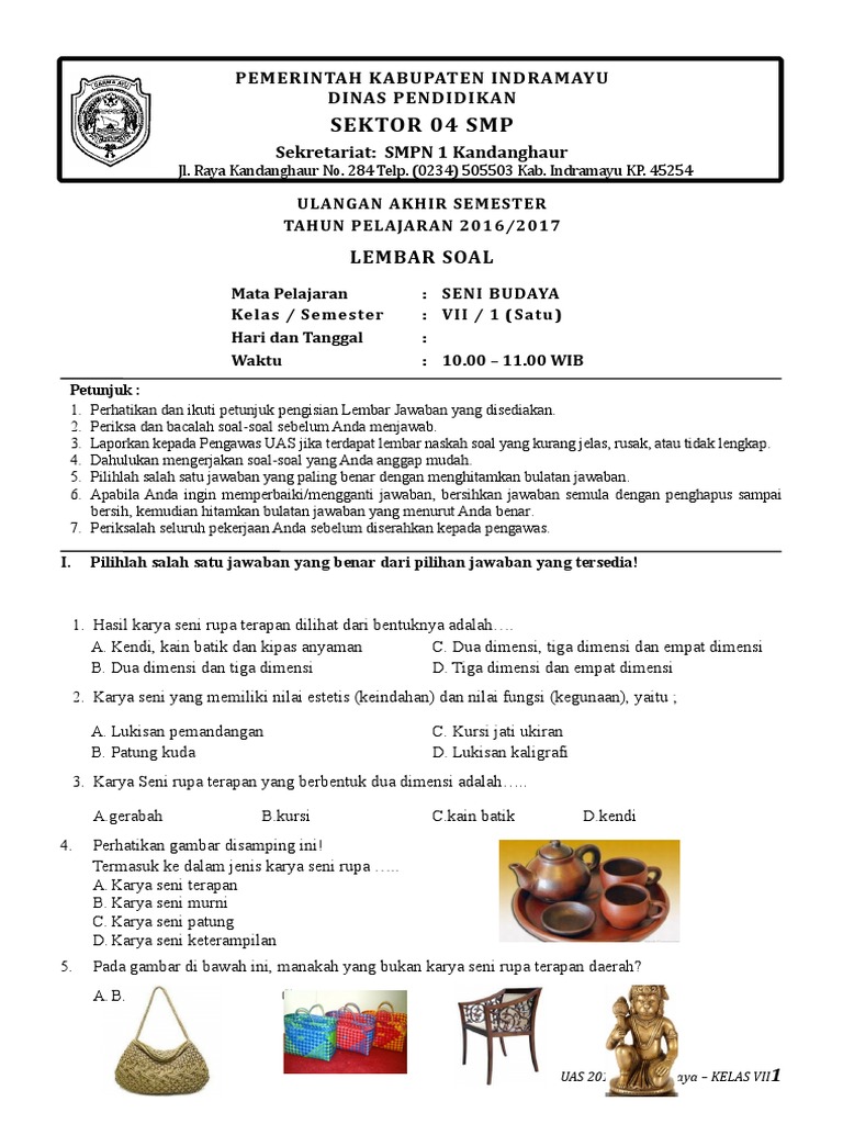 Soal Seni Budaya 7