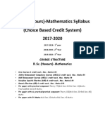 B.Sc.(Honours)-Mathematics Syllabus (CBCS) 2017-2020