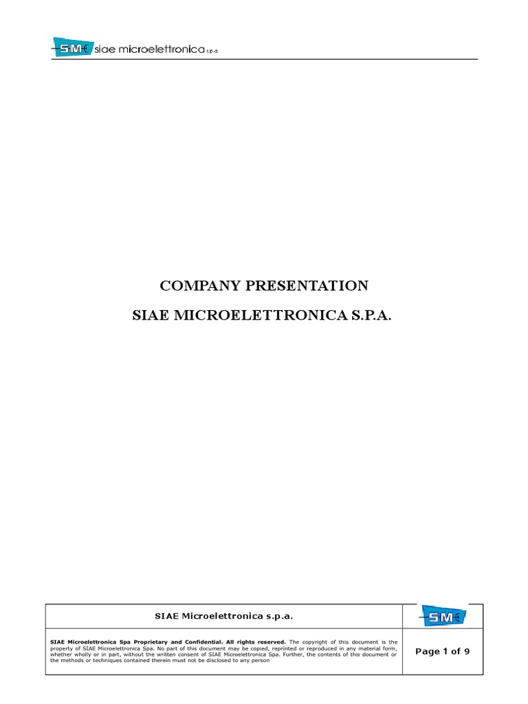 Overview de Produtos SIAE | PDF | Electronics | Telecommunications