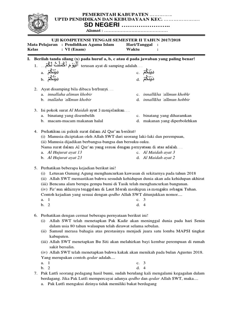 contoh soal essay tema 5 kelas 2 semester 2