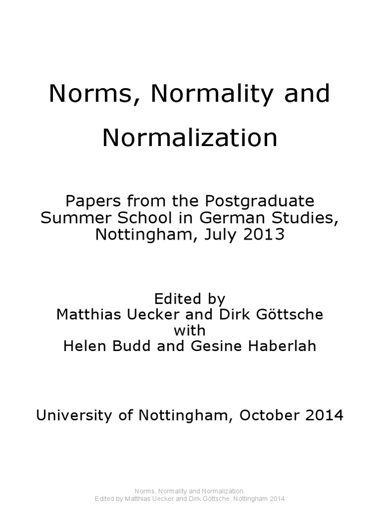 Norms Normality and Normalization | PDF | Discourse | Genre