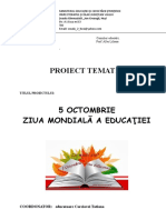 Proiect 5 OCTOMBRIE - ZIUA EDUCAȚIEI