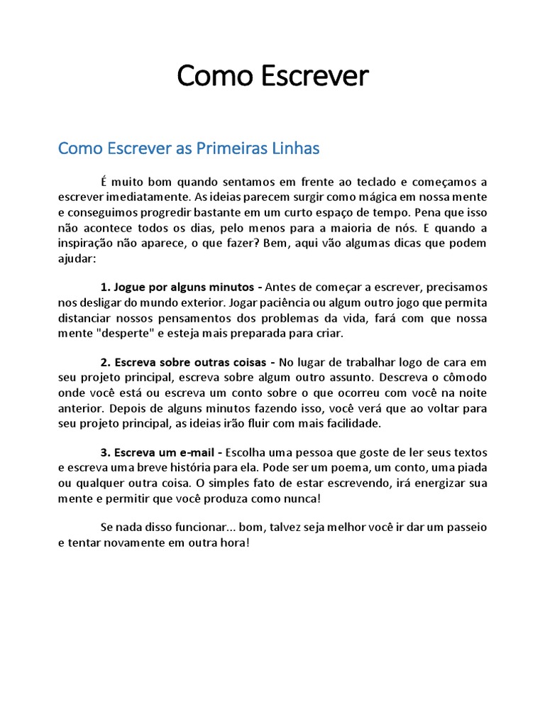 Como Escrever | PDF | Tempo | Humano