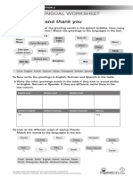 Saying Hello and Thank You: Plurilingual Worksheet