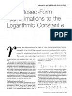Closed-Form Approximations to the Logarithmic Constant e