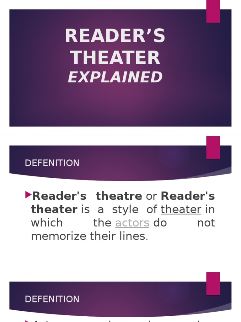 Reader's Theater Explained | PDF | Entertainment | Theatre