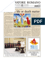 Prayer: A Life or Death Matter: L'Osservatore Romano