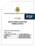 Rekod Pengajaran Dan Pembelajaran: Jabatan Pendidikan Negeri Kedah Darul Aman