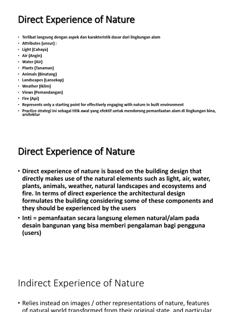 Direct Experience of Nature: Arsitektur | PDF