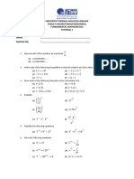 Universiti Teknikal Malaysia Melaka Fakulti Kejuruteraan Mekanikal Fundamental Mathematics Tutorial 1