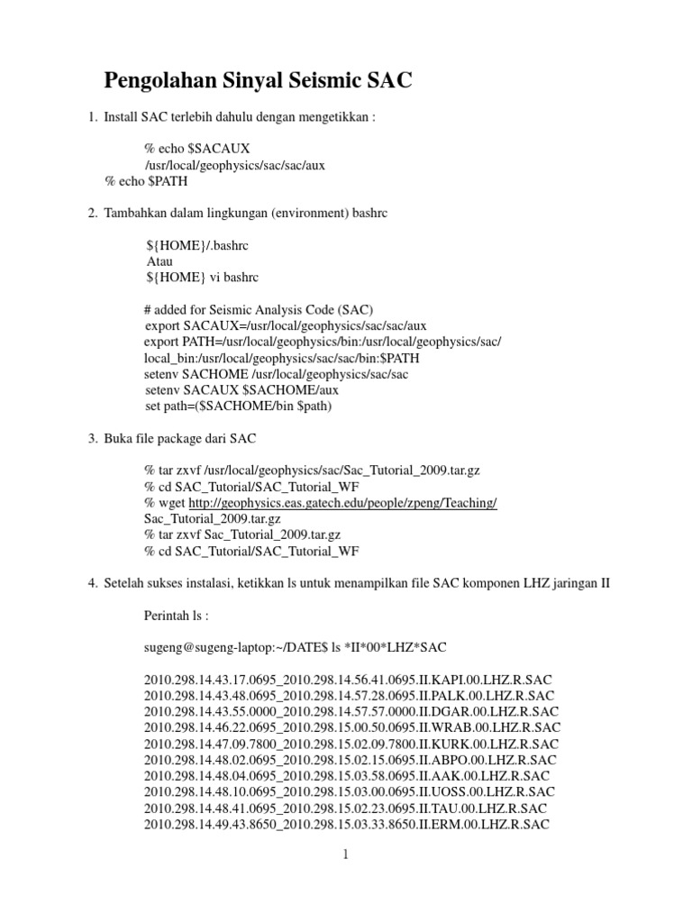 Panduan Instalasi dan Analisis SAC | PDF