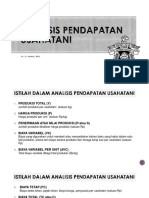 Analisis Pendapatan Usahatani